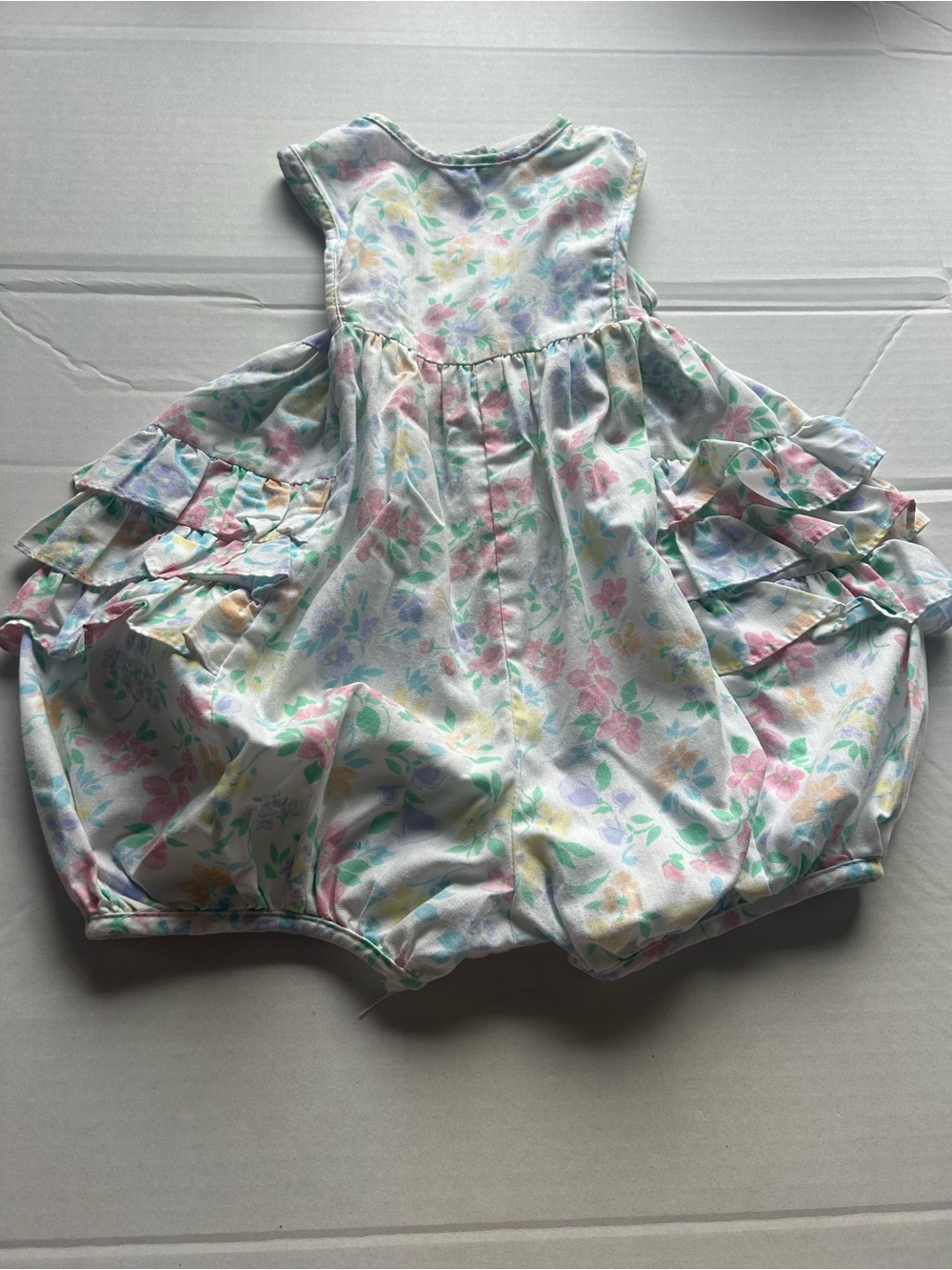 Vintage Polly Flinders Floral Bubble Romper for Kids